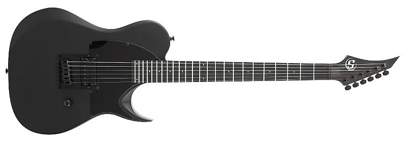 Guitarra S by Solar Telecaster branca modelo T-Style em posição diagonal mostrando o corpo inteiro com acabamento White Matte e captadores humbucker pretos.